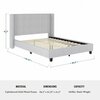 Martha Stewart Kay Full Upholstered Platform Bed w/Channel Stitched Wingback Headboard/Cushioned Siderails, Gray TW-3WDB03B-F-GY-MS